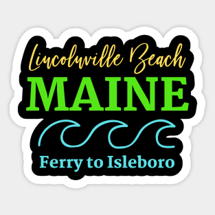 Retro Style Lincolnville Beach Maine Ferry Shirt Sticker